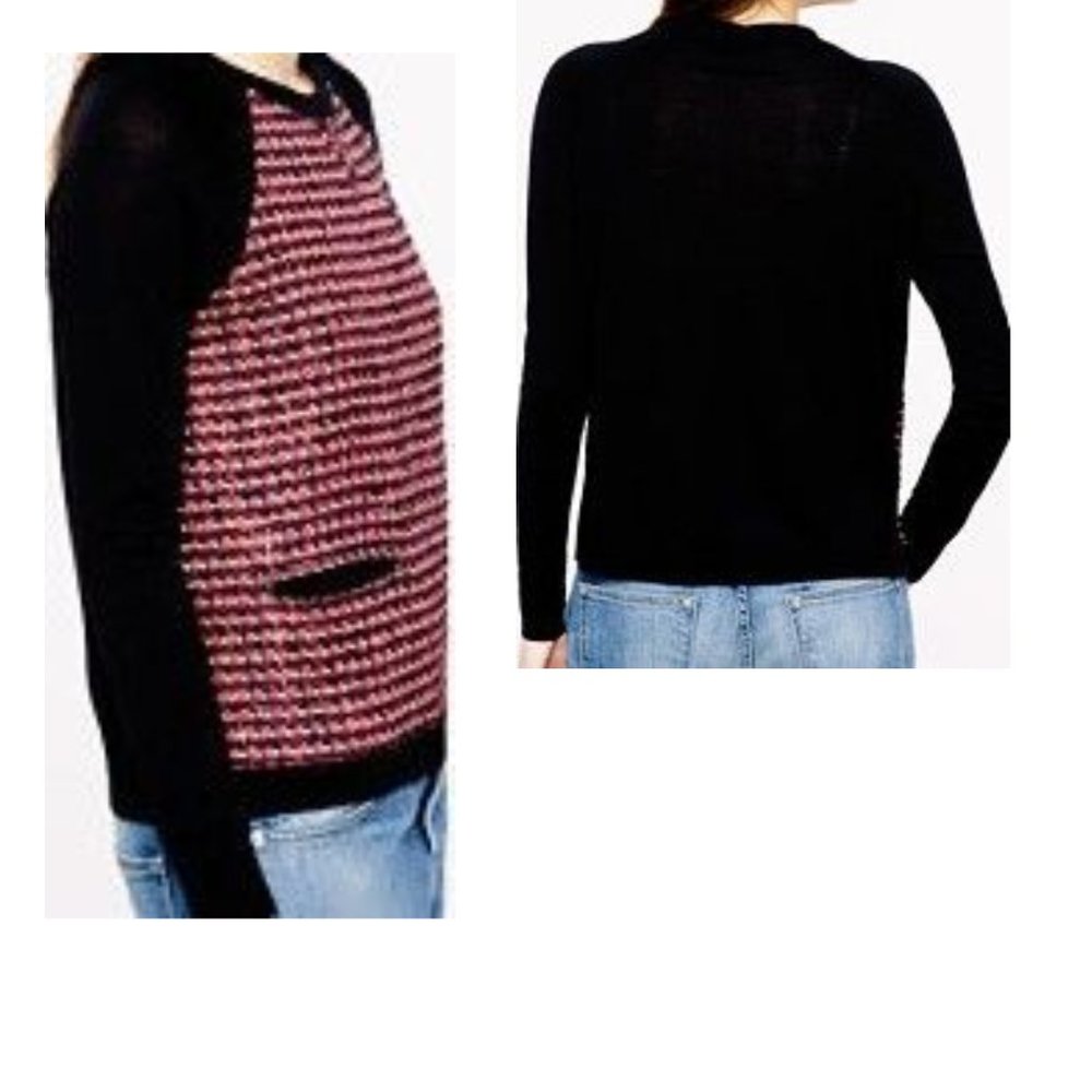 J. Crew Women's Wool Tweed Texture  Sweater Black